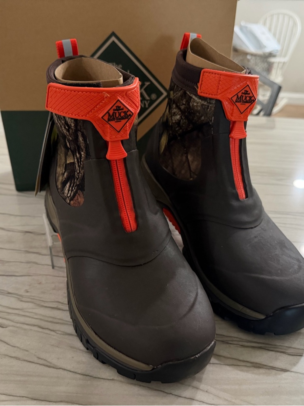 Men's Ankle Waterproof Hunt Boot - Brown with Orange